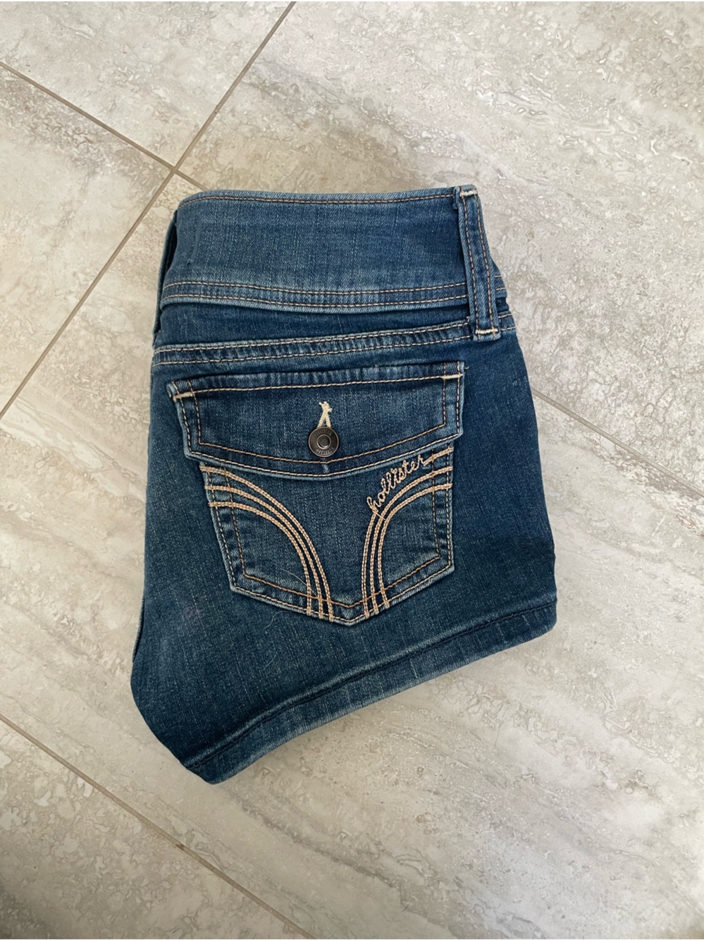 Hollister Dark Blue Denim Jean Short Shorts